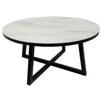STOLIK KAWOWY TERNI -EXKLUSIV- - czarny/biały, Design, metal/szkło (80/80/40cm) - Xora