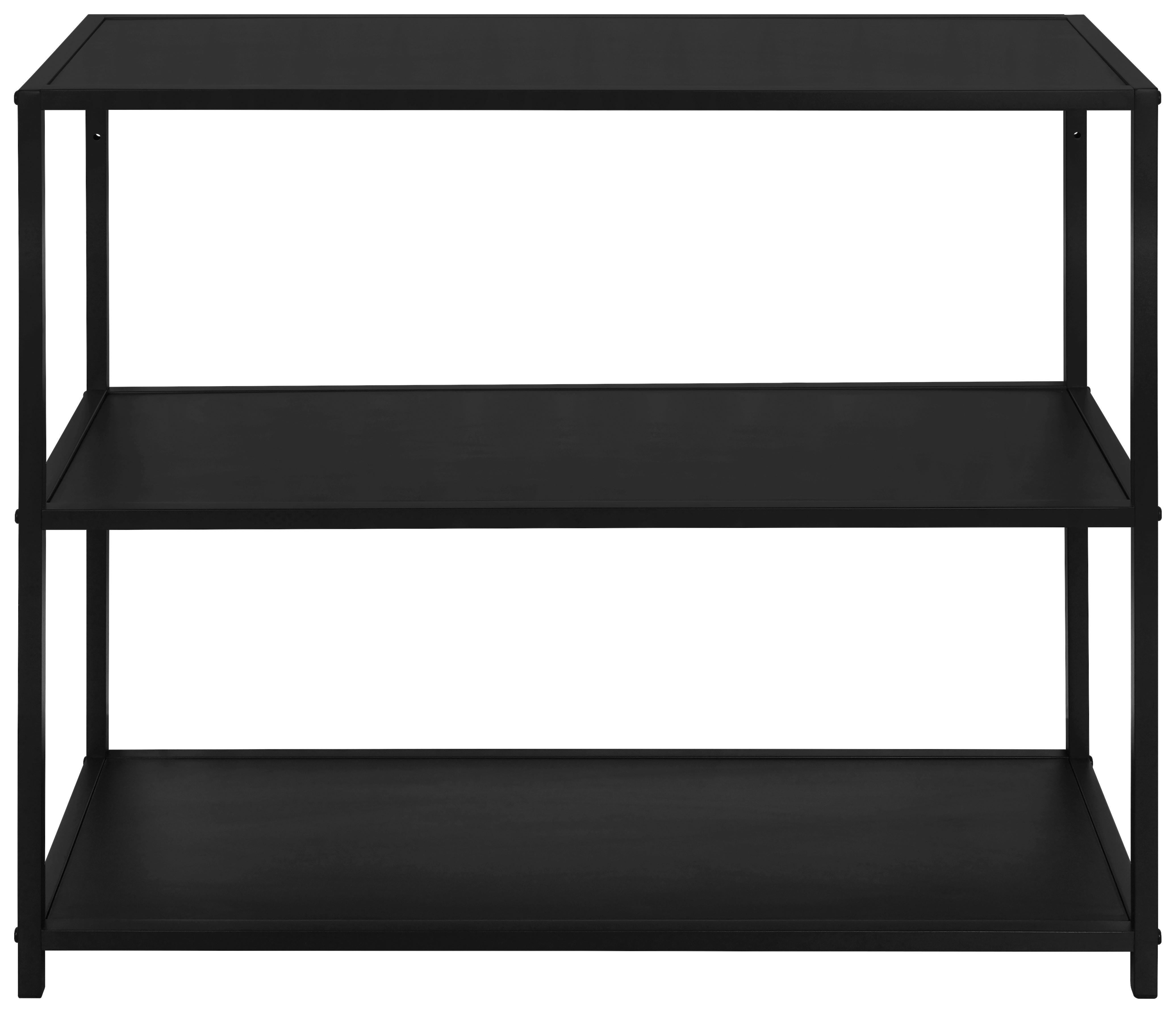 Polica Bastian Ii - crna, Moderno, drvni materijal/metal (77/68/30cm) - Based