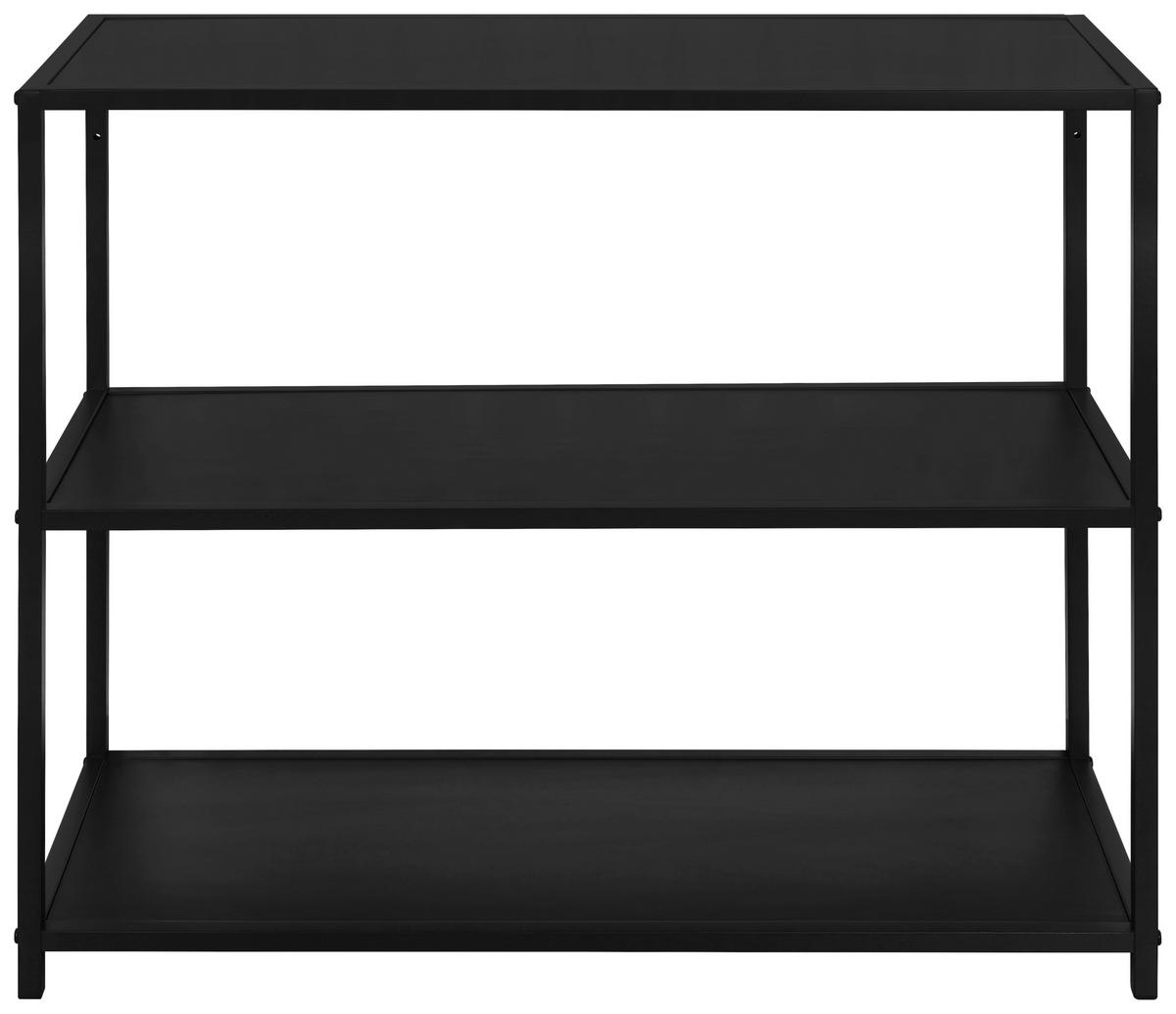 Polica Bastian Ii - crna, Moderno, drvni materijal/metal (77/68/30cm) - Based