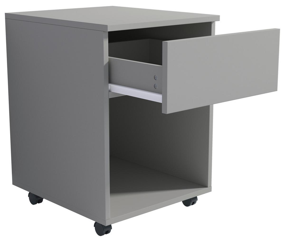 ROLLCONTAINER DALOSA 45 1-SB - Schwarz/Grau, Design, Holzwerkstoff/Kunststoff (39/55/45cm) - MID.YOU