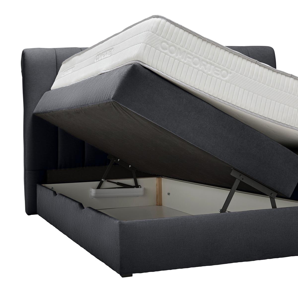 Boxspringbett Belano Schwarz ca. 180x200cm - Schwarz, KONVENTIONELL, Holz/Holzwerkstoff (180/200cm) - Premium Living
