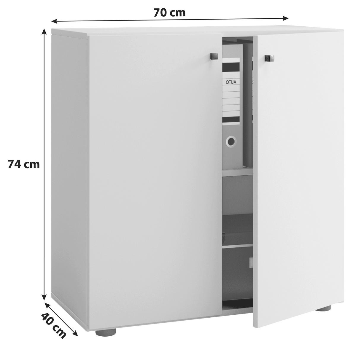 Komoda Vandol Mini, Hrast - srebrne barve/črna, Basics, umetna masa/leseni material (70/74/40cm) - MID.YOU