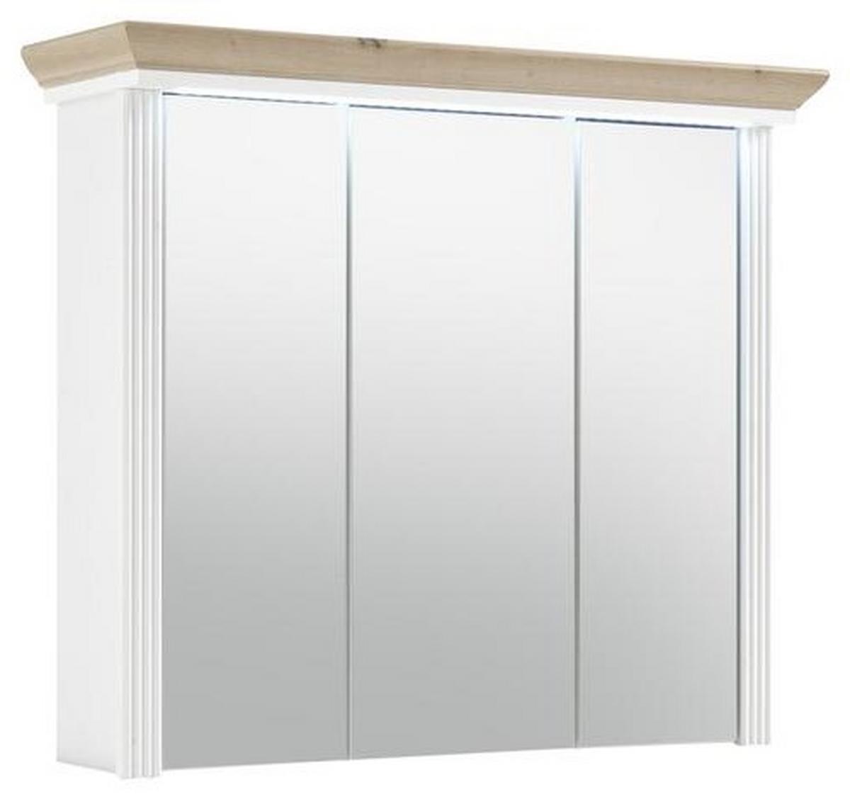 SZAFKA Z LUSTREM JASMIN - kolor dębowy/kolor piniowy, Basics, materiał drewnopochodny/szkło (82,5/74/25cm) - Livetastic