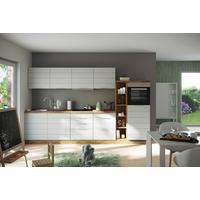 Küchenblock Florenz ohne Geräte ca. 330 cm Weiß/Eiche - Eiche Wotan/Weiß, Design, Holzwerkstoff/Metall (330cm) - Held