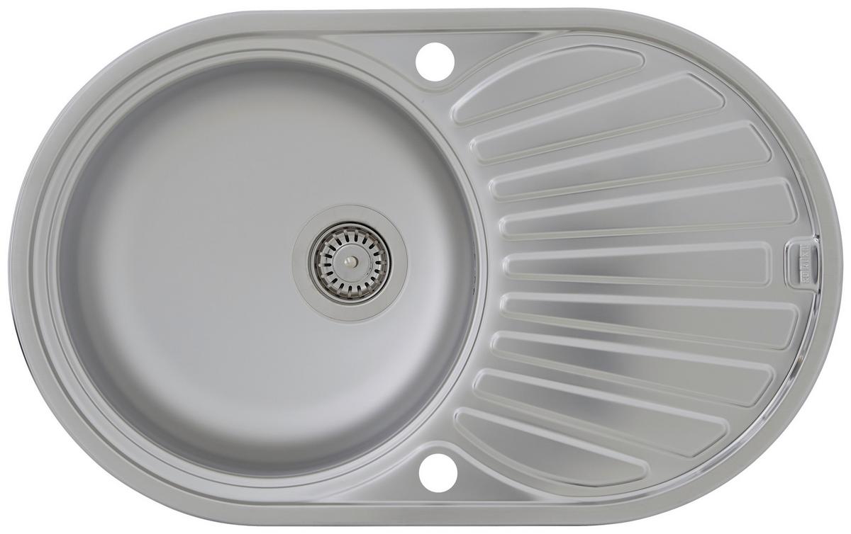 Spüle Edelstahl B: ca. 77 cm - Edelstahlfarben, Trend, Metall (77/20/48cm) - Respekta