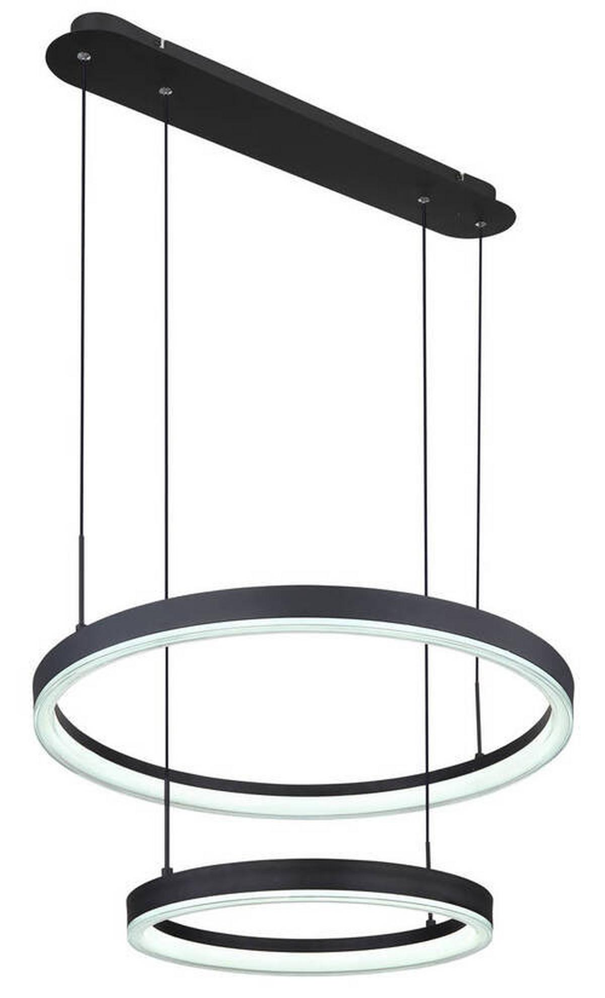 Viseča Led-svetilka Augusto, S Sijalko - zlate barve/črna, Design, kovina/umetna masa (66,5/60/150cm) - Globo