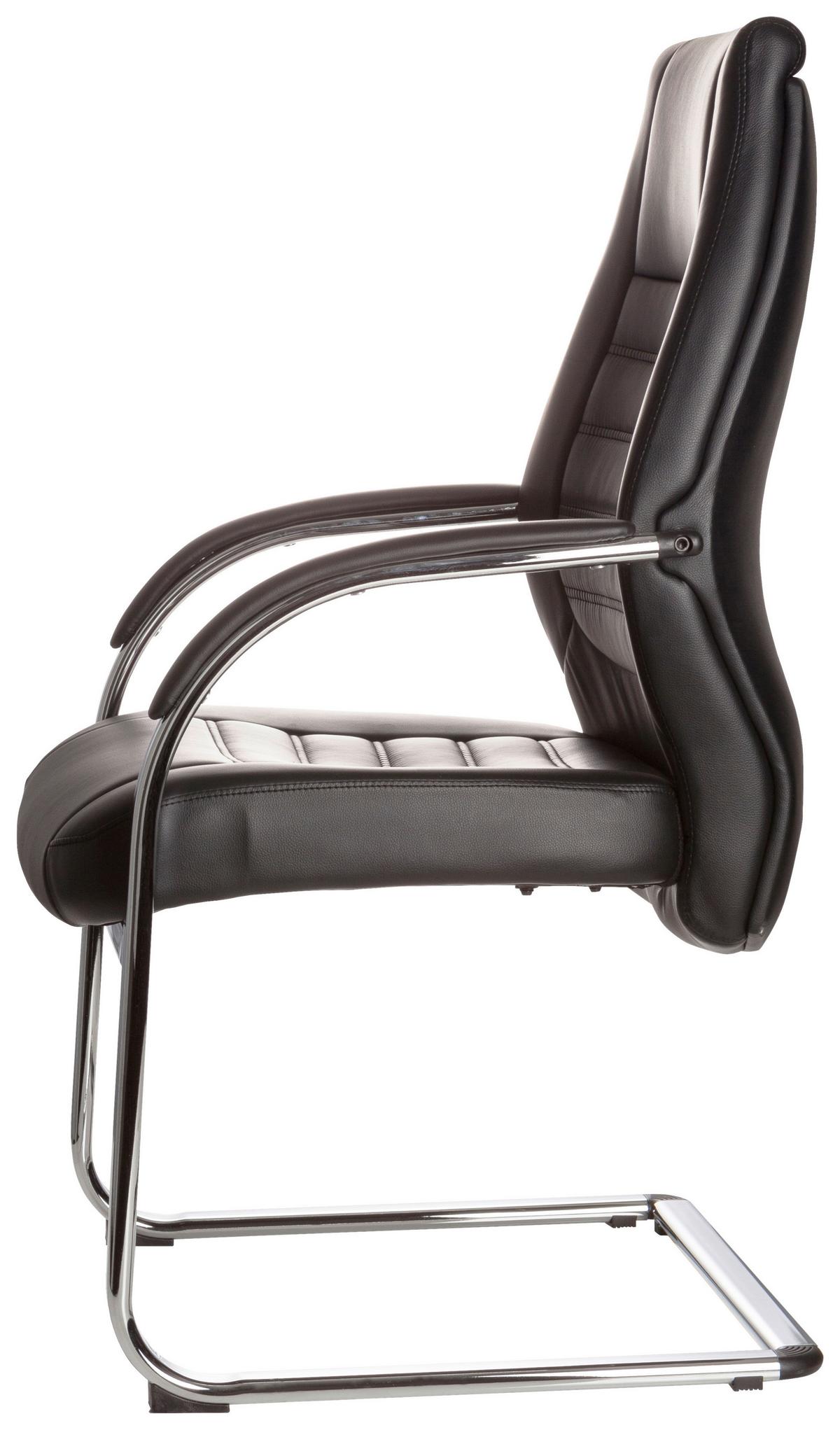 Konferenčni Stol Vitoro V, Črna - srebrne barve/črna, Basics, kovina/tekstil (58/107/59cm) - MID.YOU