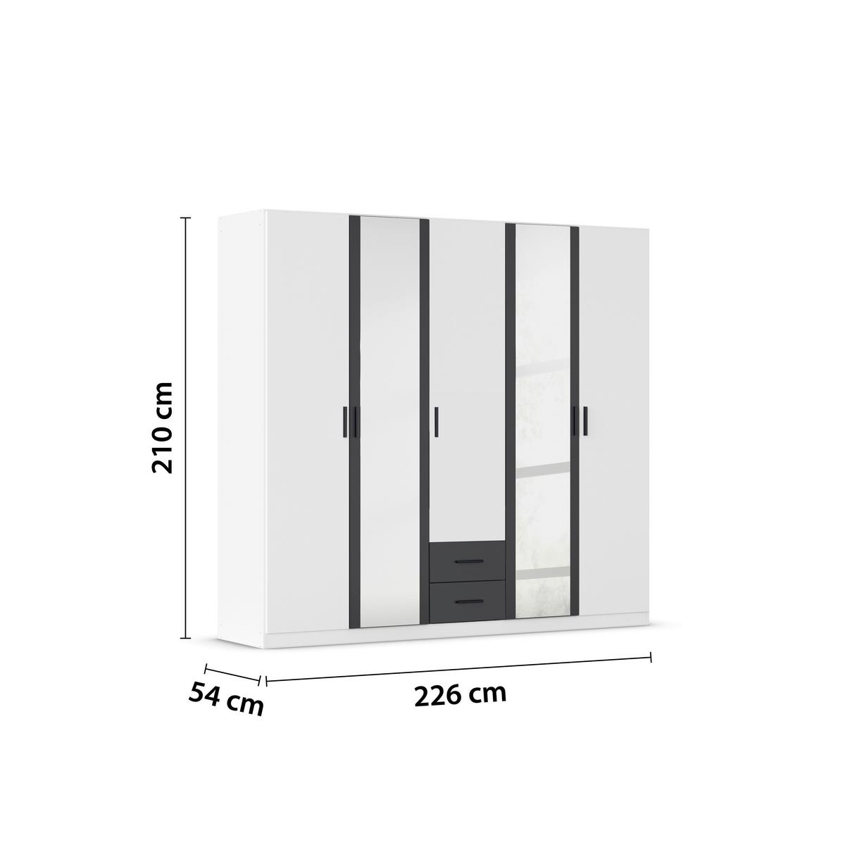 DULAP USI ROTATIVE DESPINA - alb/gri, Konventionell, material pe bază de lemn (226/210/54cm)