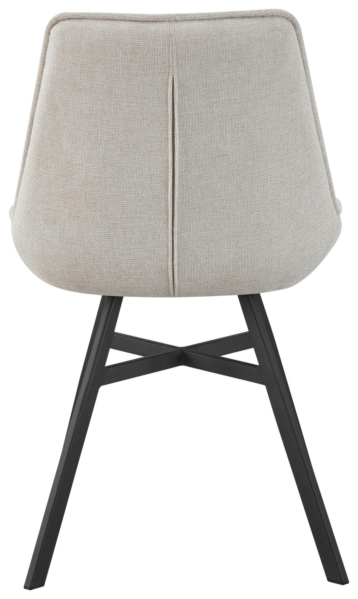 Stuhl Luna Beige - Beige/Schwarz, Modern, Holz/Textil (53/87/61cm) - Mömax