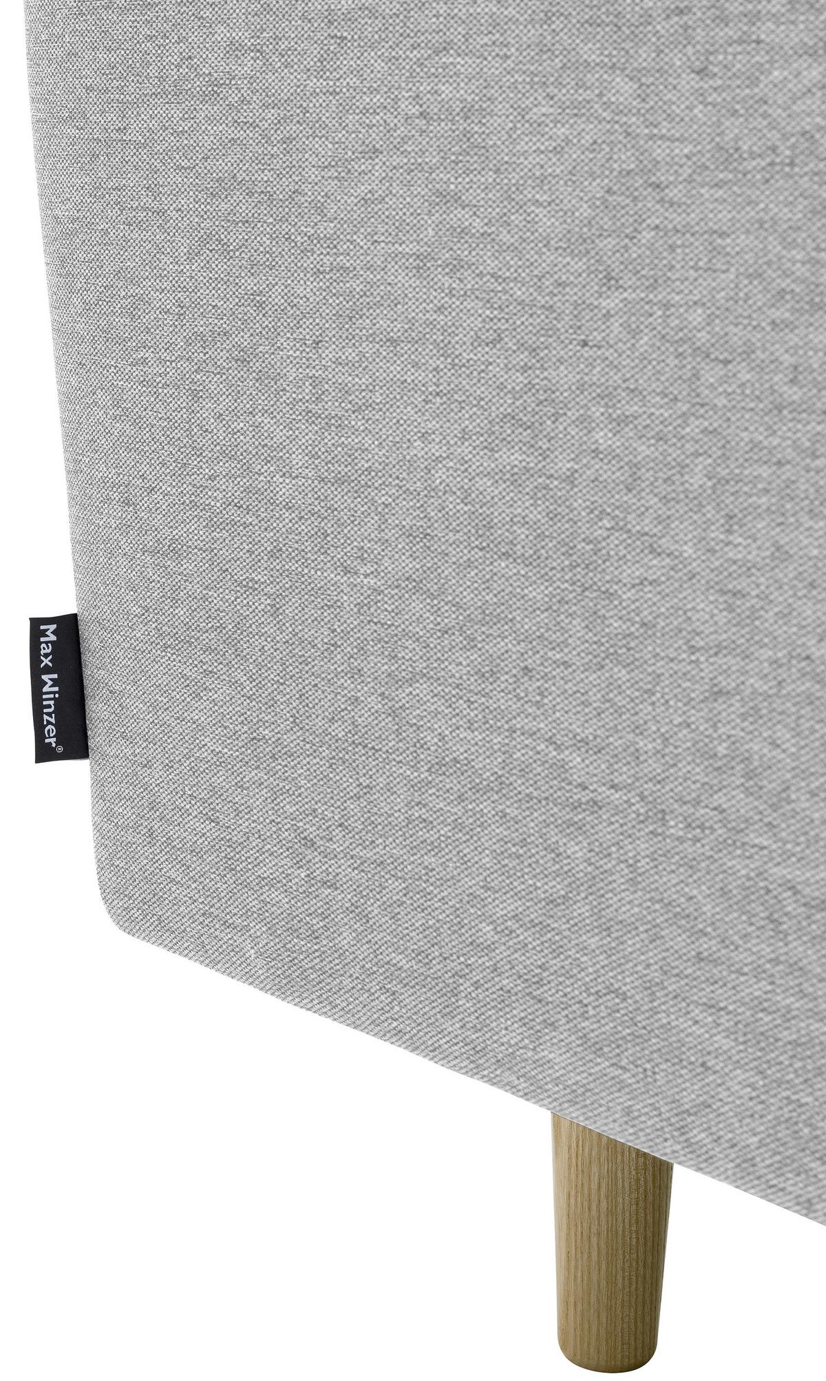 2-Sitzer-Sofa Jasmin Hellgrau Flachgewebe mit Schlaffunktion - Eschefarben/Hellgrau, MODERN, Holz/Textil (128/81cm) - Max Winzer