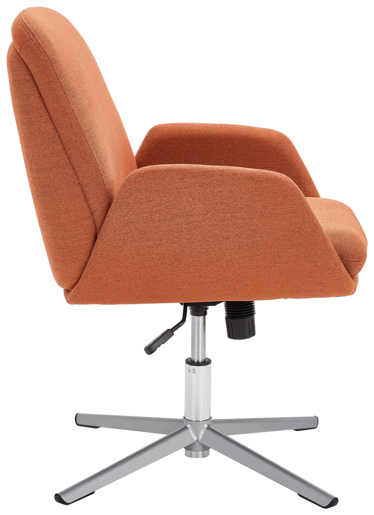 KRZESŁO Z PODŁOKIETNIKAMI SIGI    -NOVEL- - kolor stalowy/pomarańczowy, Konventionell, metal/tkanina (60/77-84/66cm) - Novel