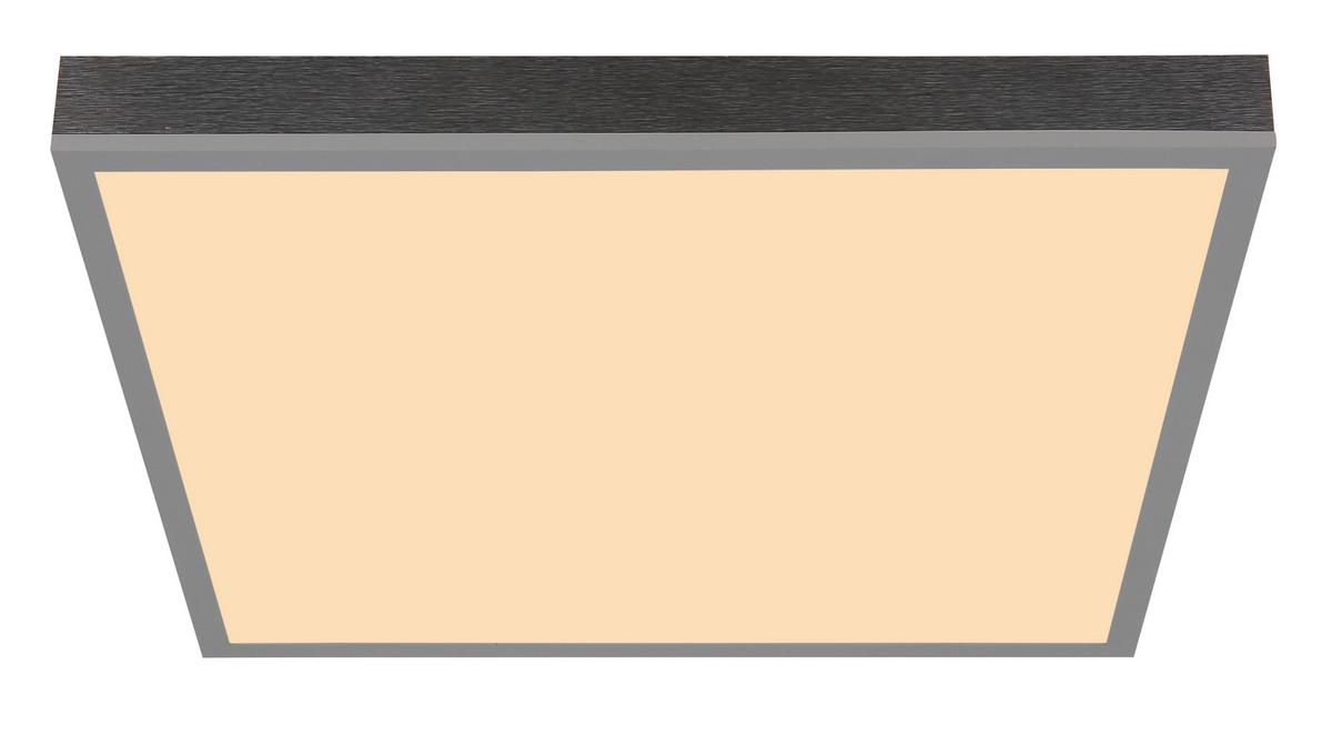 LED-DECKENLEUCHTE 416080AD2 DORO - Weiss/Dunkelgrau, Konventionell, Kunststoff/Metall (45/45/6,5cm) - Globo