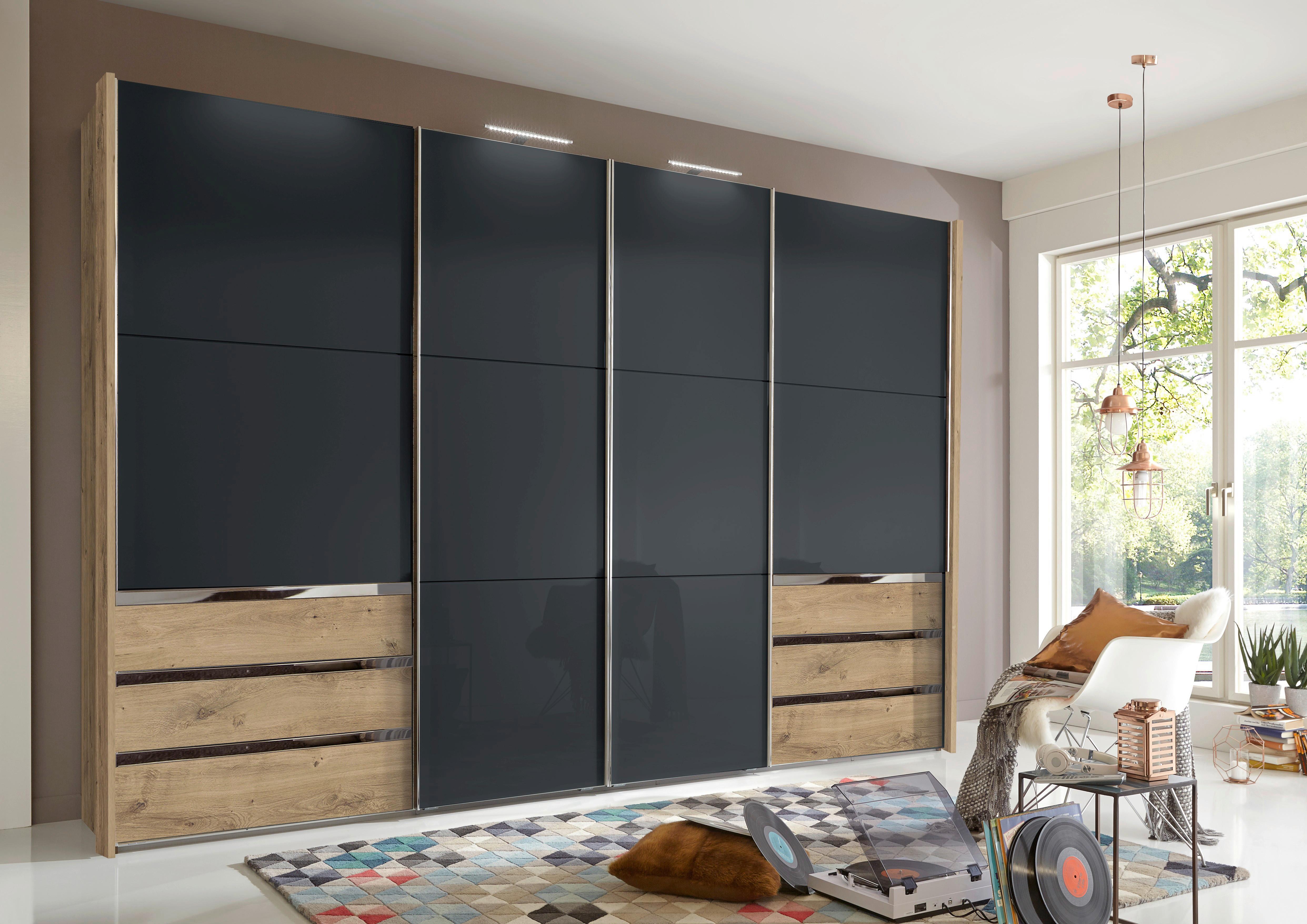 Ormar S Kliznim Vratima Level 36c - siva/boje hrasta, Moderno, drvni materijal (300/236/65cm) - Modern Living