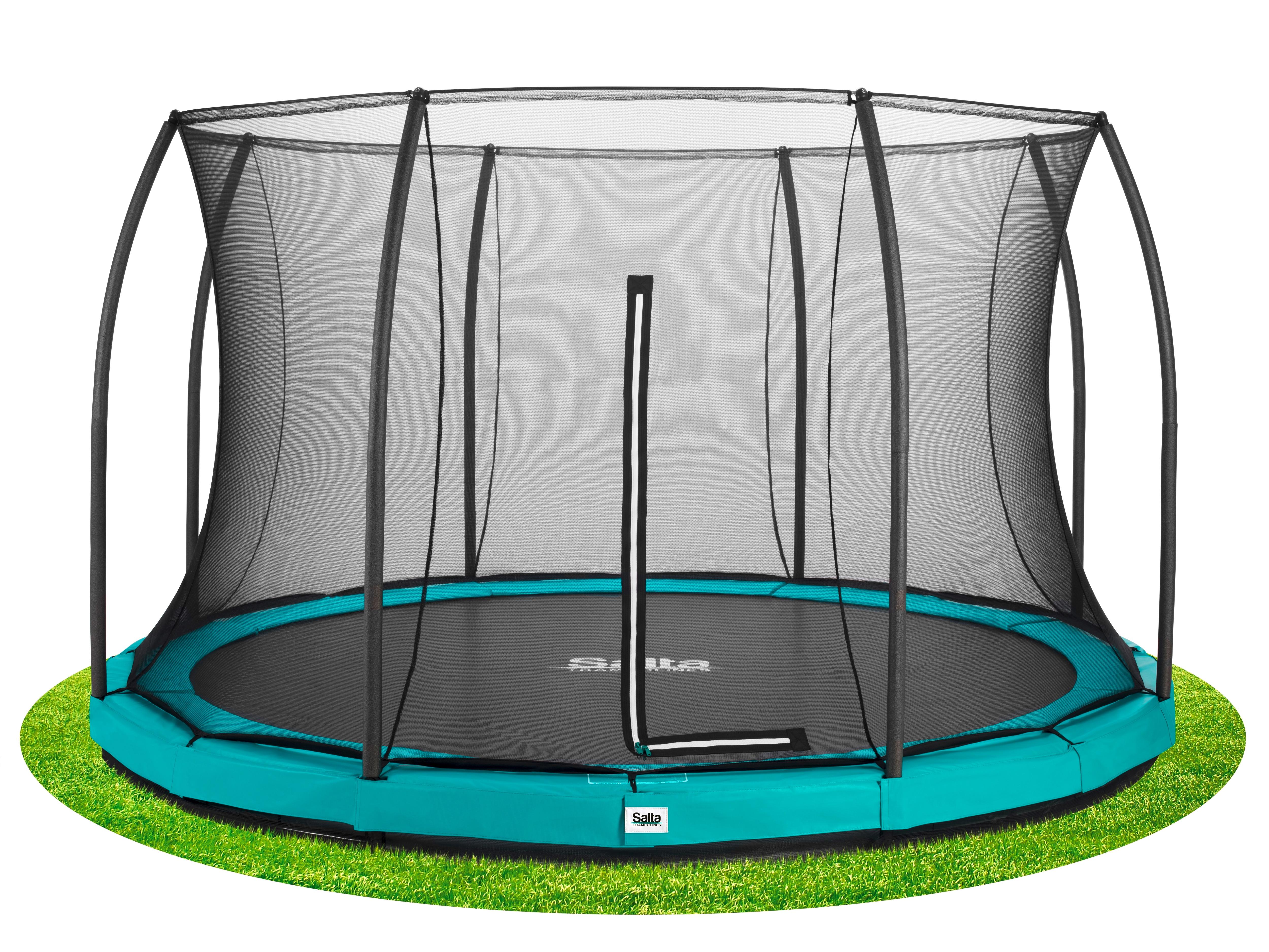 Boden-Trampolin Comfort Edition Ø ca. 427cm - Grün, Basics, Metall (427cm) - Salta