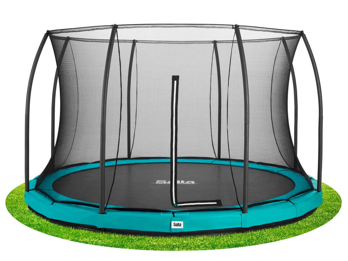 Boden-Trampolin Comfort Edition Ø ca. 427cm - Grün, Basics, Metall (427cm) - Salta