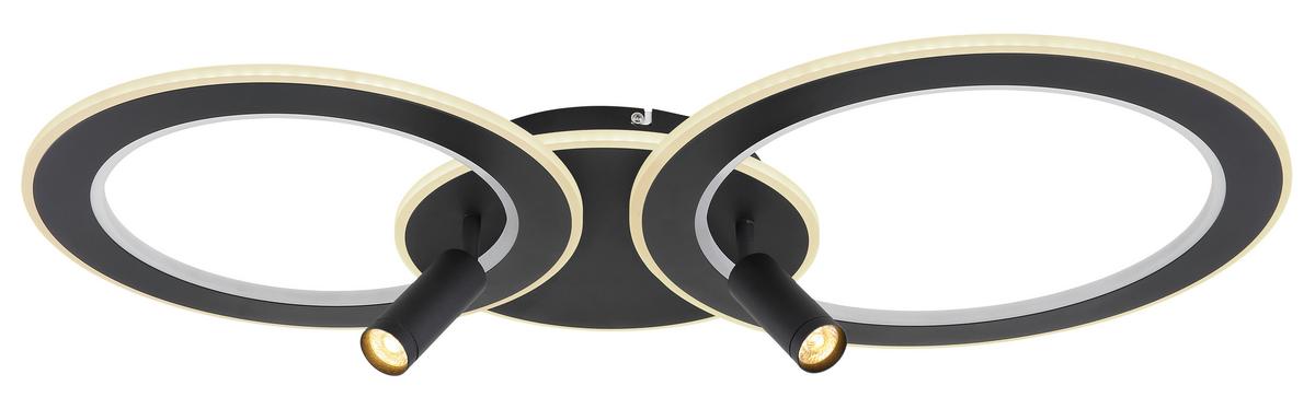 LED Mennyezeti Lámpa 67304d2 - fekete/opál, Design, műanyag/fém (89,5/50,7/13,5cm) - Globo