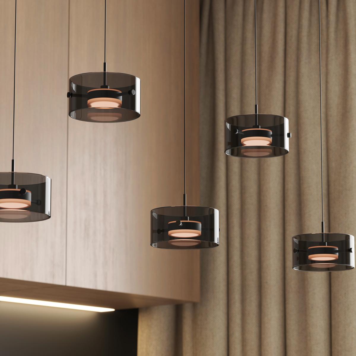 LAMPA WISZĄCA LED NUSAKAN *SBN* - czarny, Design, tworzywo sztuczne/metal (128/16/150cm) - Novel