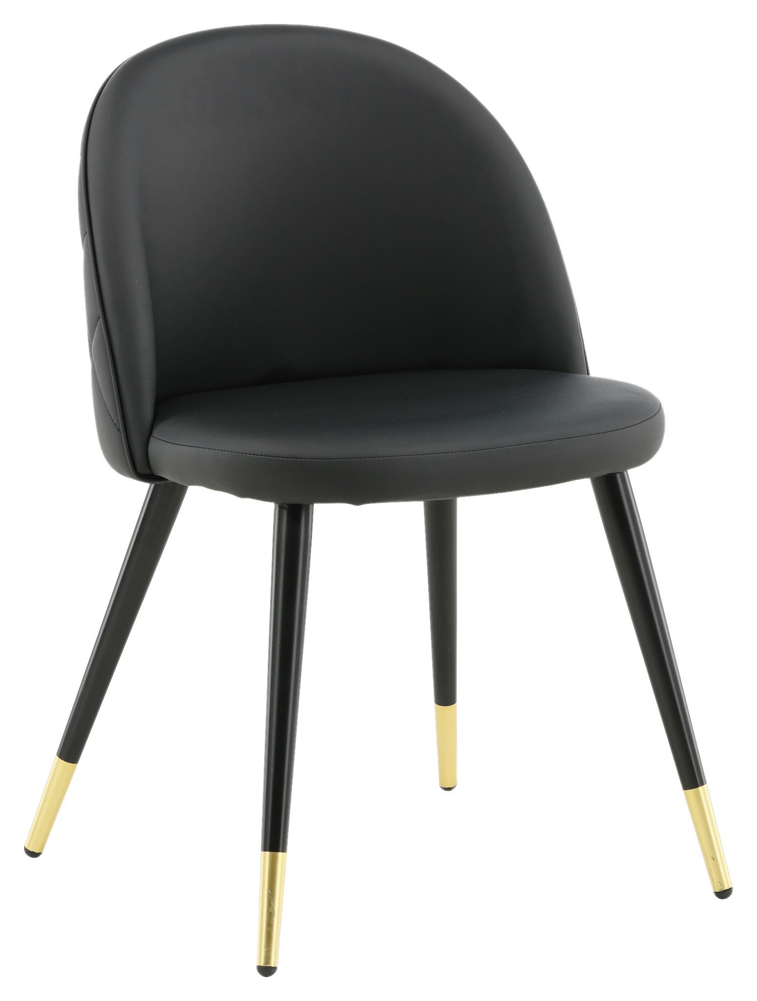 Stuhl Set Velvet VELVET - Schwarz, Design, Textil/Metall (50/77/48cm) - Livetastic