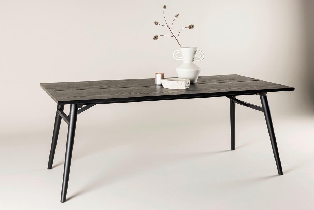 Esstisch Sleek SLEEK - Schwarz, Design, Holzwerkstoff/Metall (195/95/75cm) - Livetastic