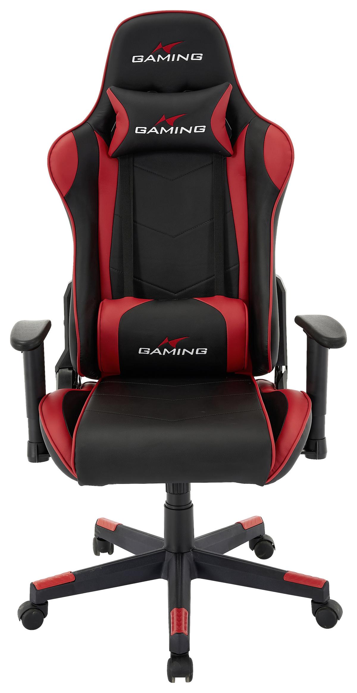 Scaun de gaming GENF - roșu/negru, Modern, plastic/metal (70/137/57cm) - Modern Living