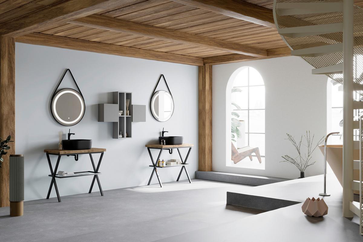 Lavoar Michelangelo - negru, Modern, ceramică (39/14/39cm)