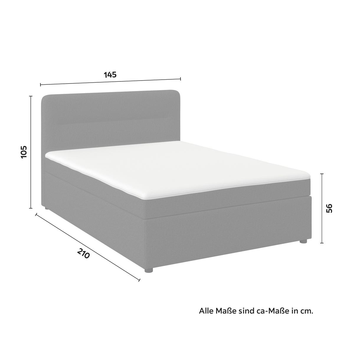 Boxbett Marco ca. 140x200 cm Braun - Schwarz/Braun, MODERN, Holz/Kunststoff (140/200cm) - Bessagi Home