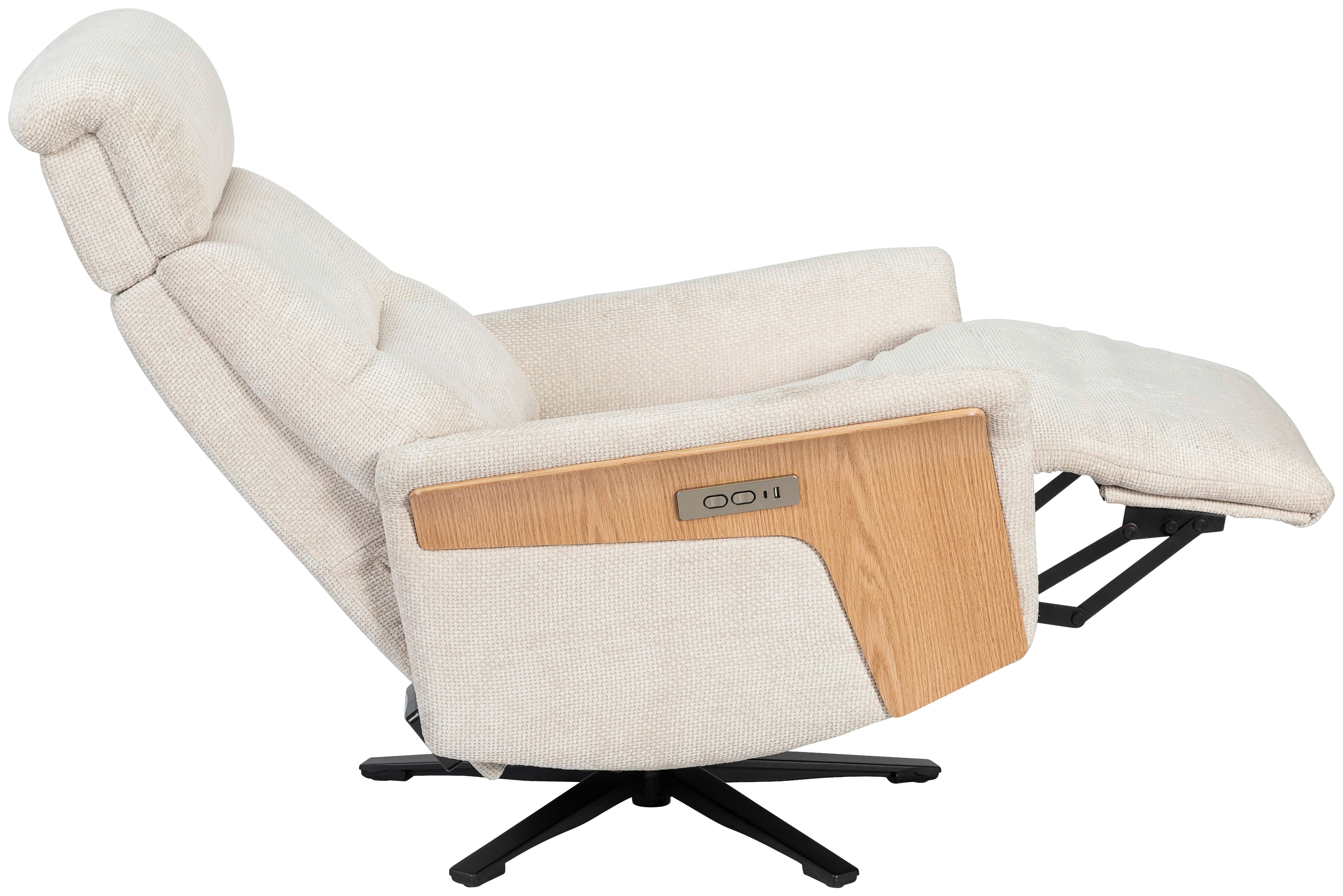 Tv Fotelj Rio - črna/barve hrasta, Moderno, kovina/tekstil (75/106/87cm)