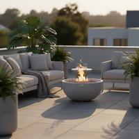 Feuerstelle Nantucket Hellgrau - Hellgrau, KONVENTIONELL, Stein/Metall (67/67/35cm) - Gardenson