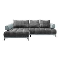 Ecksofa Morgan Silberfarben - Dunkelgrau/Silberfarben, MODERN, Textil/Metall (184/262cm) - Mömax