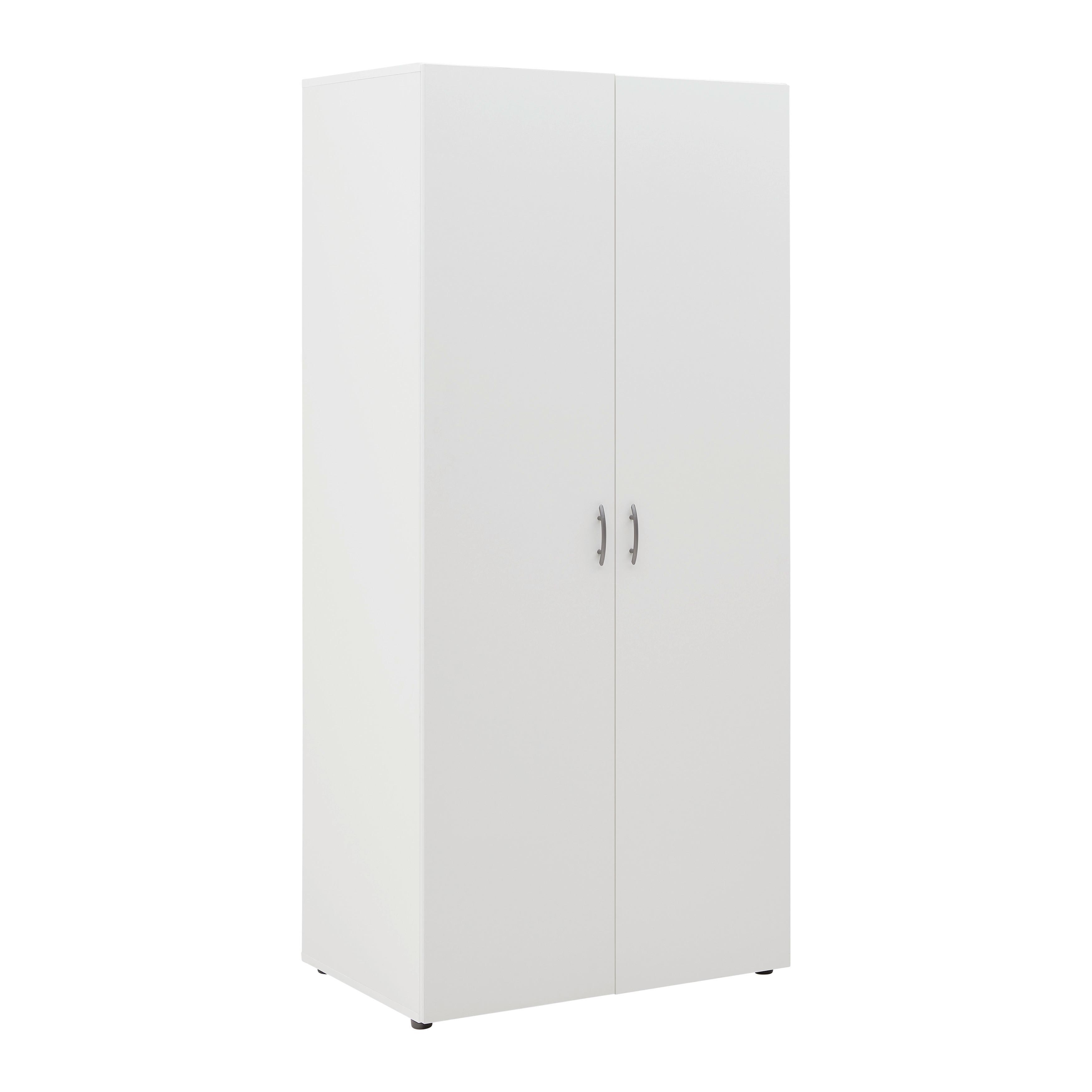 Ruhásszekrény Joe - alumíniumszínű/fehér, Konventionell, műanyag/faalapú anyag (81/177/51cm) - Best Price