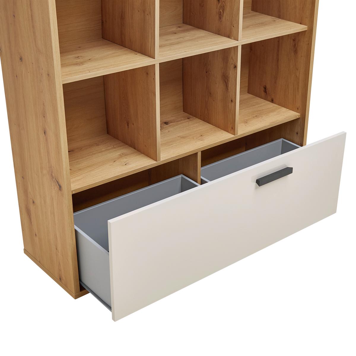 Regal Casa Mia Kaschmir/Eiche Artisan - Kaschmir/Anthrazit, KONVENTIONELL, Holzwerkstoff/Metall (120/121/36cm) - Mömax