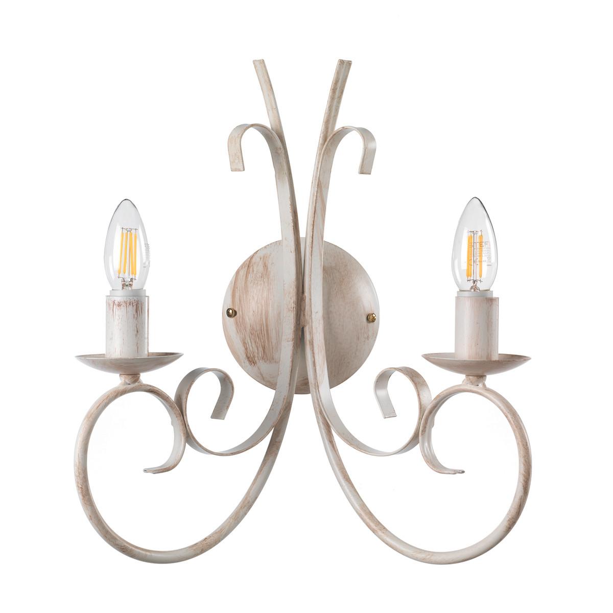 Wandleuchte Pompei Weiß max. 6 Watt - Weiß, KONVENTIONELL, Metall (35/38cm)