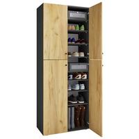 KLEIDERSCHRANK LONA XXL 5 DT - Honigeiche/Anthrazit, Design, Holzwerkstoff/Kunststoff (70/182/39cm) - MID.YOU