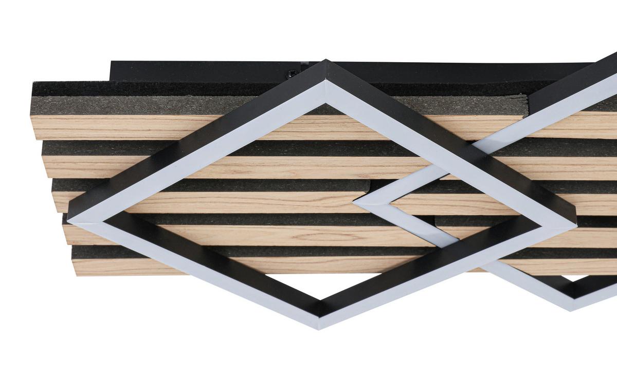 LAMPA SUFITOWA LED CORBY *SBN* - kolor dębowy/czarny, Basics, materiał drewnopochodny/tworzywo sztuczne (63/29/7,5cm) - Novel