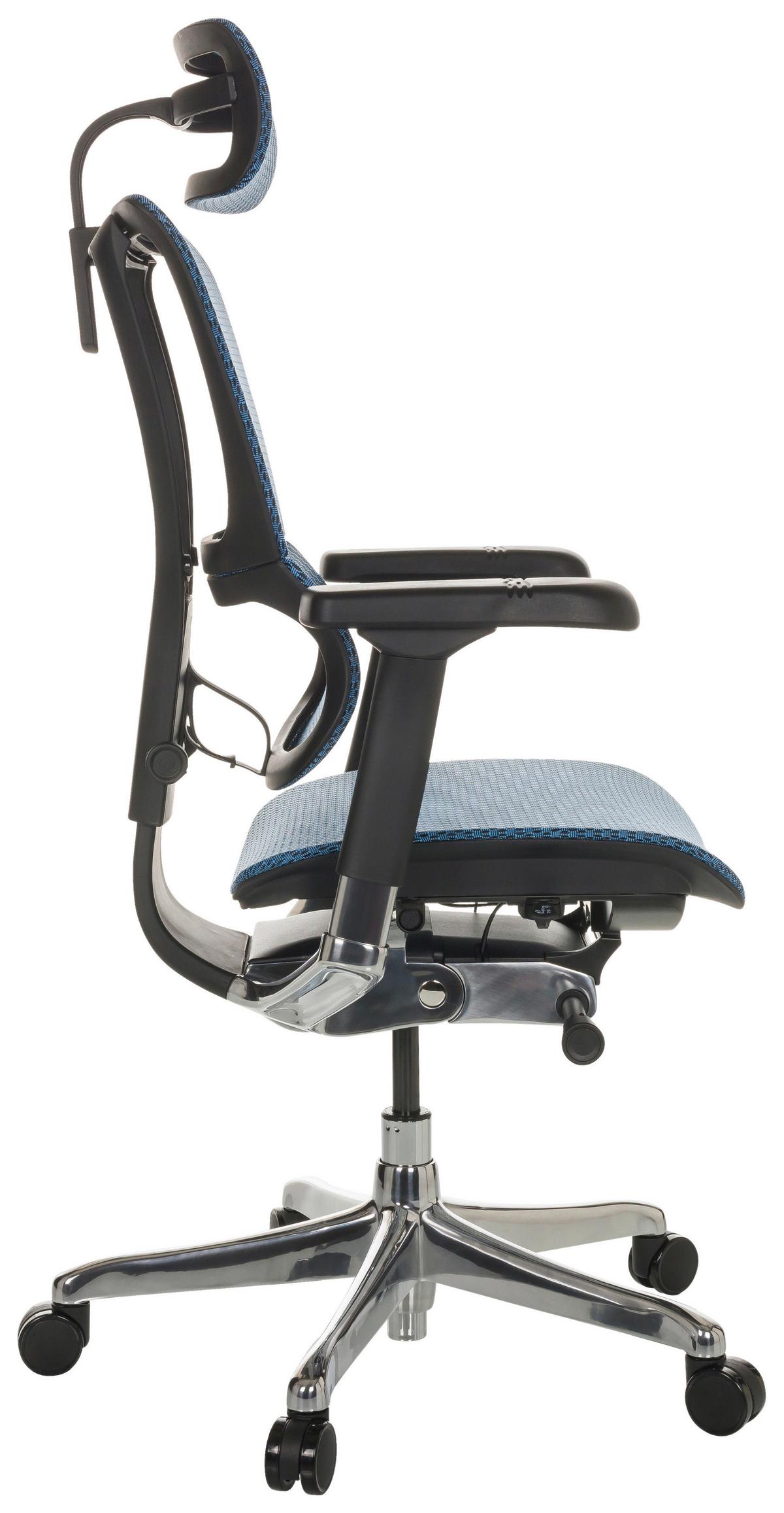 Pisarniški Stol Ergohuman Slim I, Modra - modra, Basics, kovina/umetna masa (69/116-138/66cm) - MID.YOU