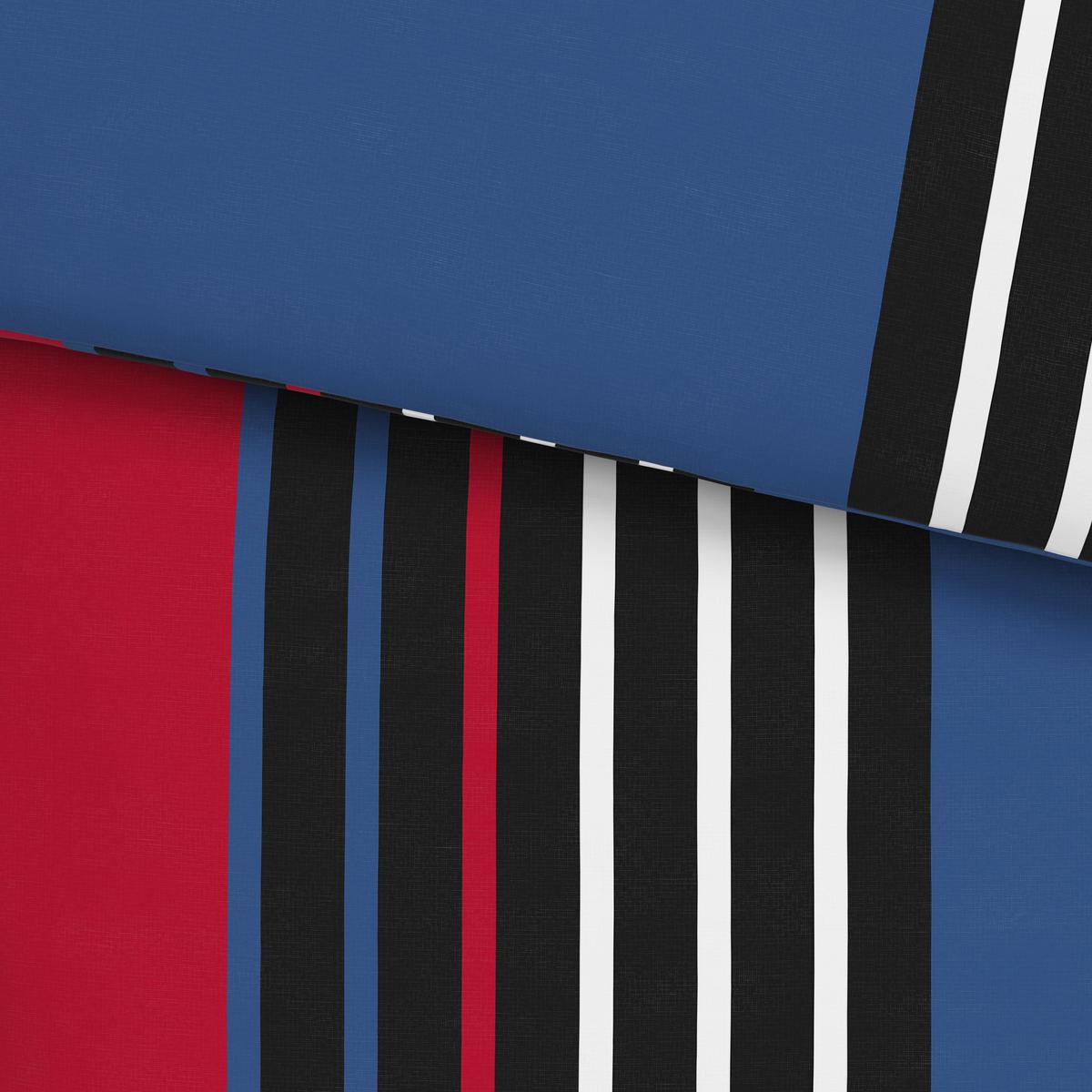 Posteljina Anton 140x200/60x80 Cm - plava/crvena, Konvencionalno, tekstil (140/200cm) - Modern Living