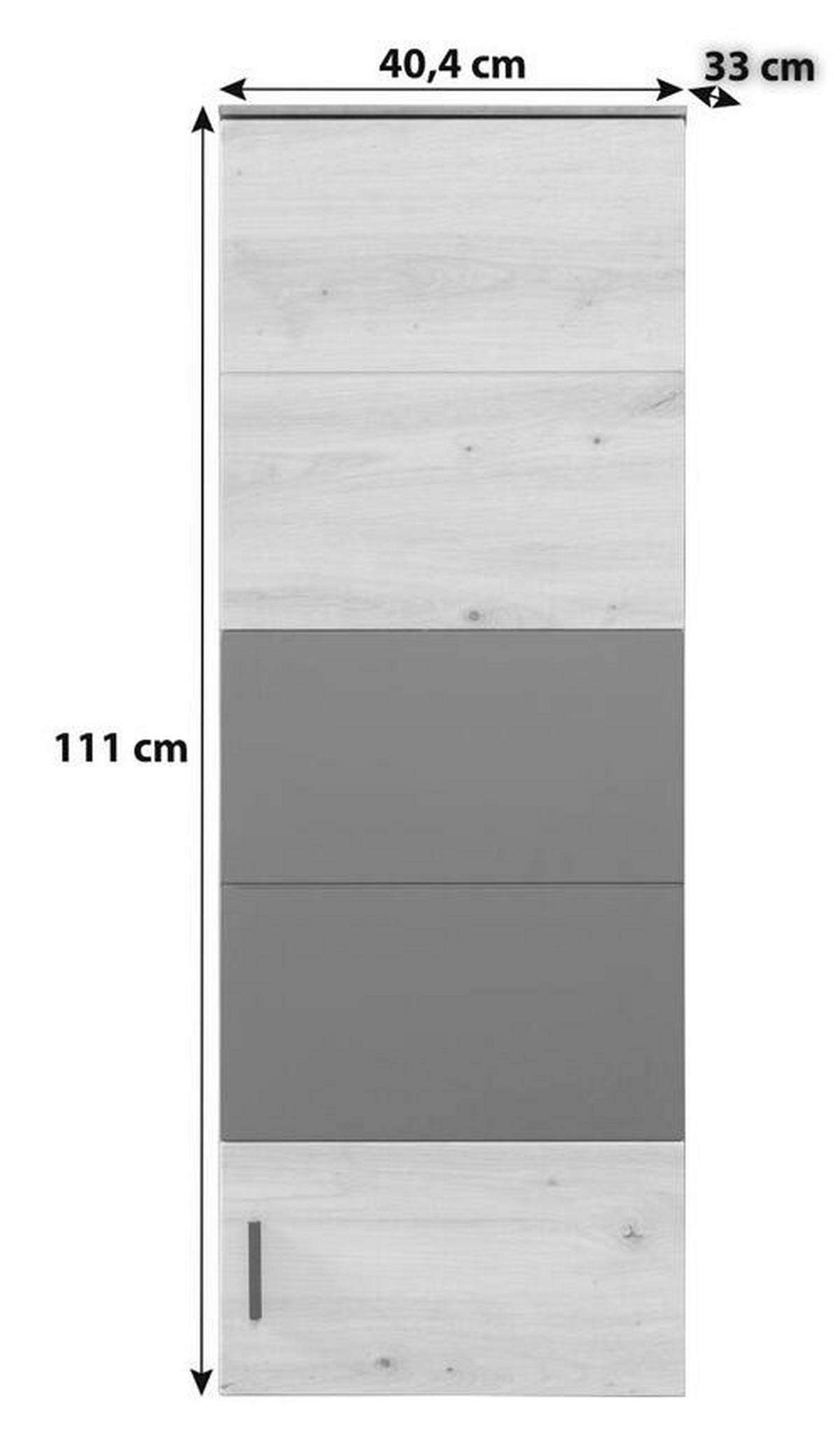 Viseči Element Tonale, Temno Siva, Barva Hrasta - črna/siva, Moderno, umetna masa/leseni material (40,4/111/33cm) - Mömax