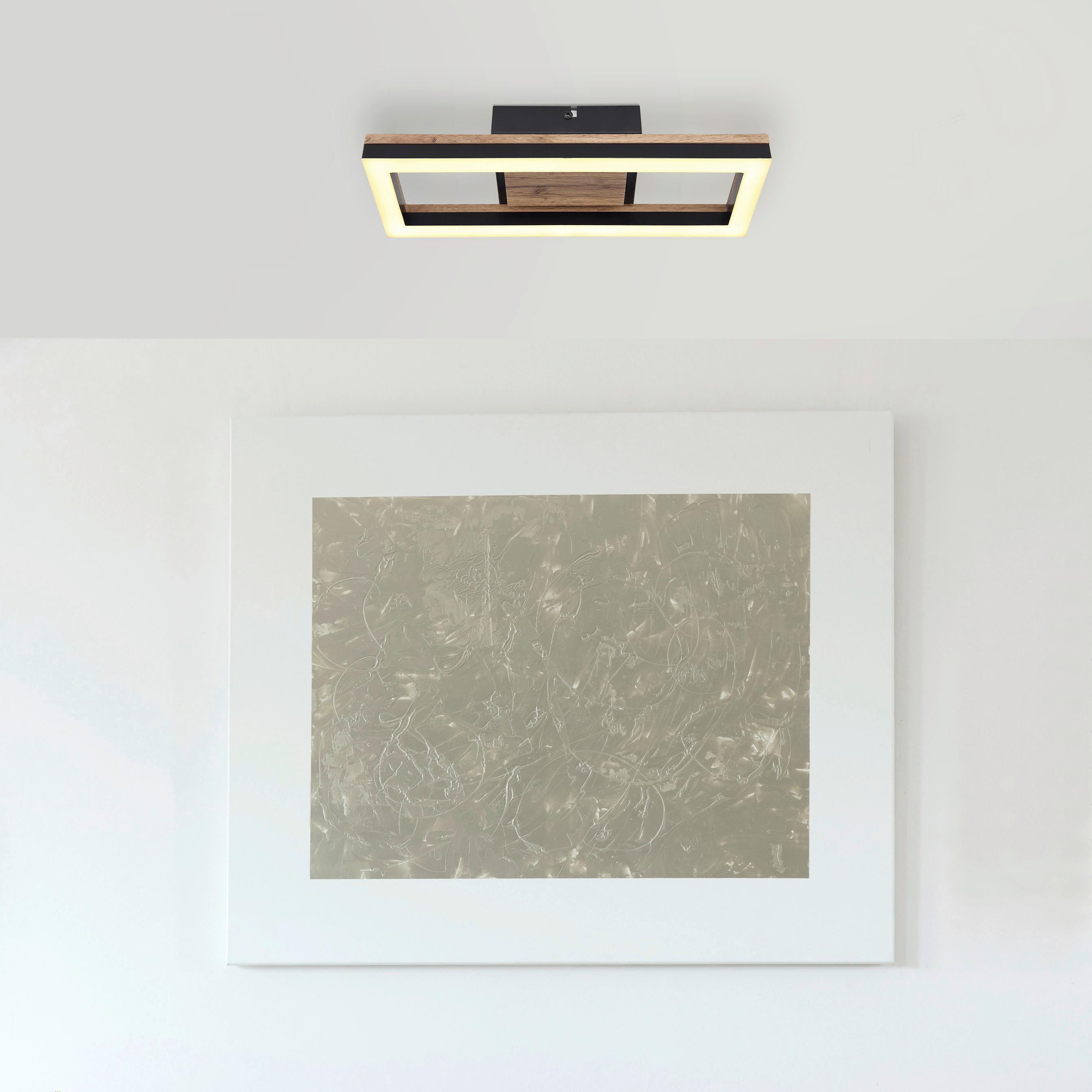 LED-Deckenleuchte Beatrix Dunkelbraun max. 12 Watt - Dunkelbraun/Opal, Design, Holzwerkstoff/Kunststoff (34,5/13/5,8cm) - Globo