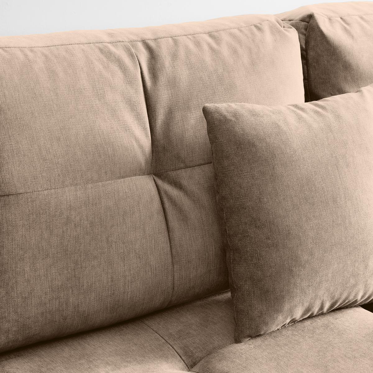 Wohnlandschaft Enrico Beige - Chromfarben/Beige, KONVENTIONELL, Kunststoff/Textil (303/88/185cm) - Mömax