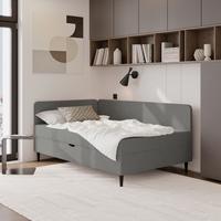 ŁÓŻKO SKRZYNIOWE HENRIETTE - czarny/kolor grafitowy, Konventionell, tkanina (120/200cm) - P & B