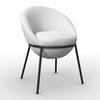 Armlehnstuhl Zoa Creme Struktur Gepolstert - Creme/Schwarz, MODERN, Holz/Textil (57/85/61cm) - Bessagi Home