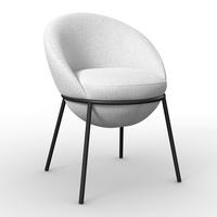 Armlehnstuhl Zoa Creme Struktur Gepolstert - Creme/Schwarz, MODERN, Holz/Textil (57/85/61cm) - Bessagi Home
