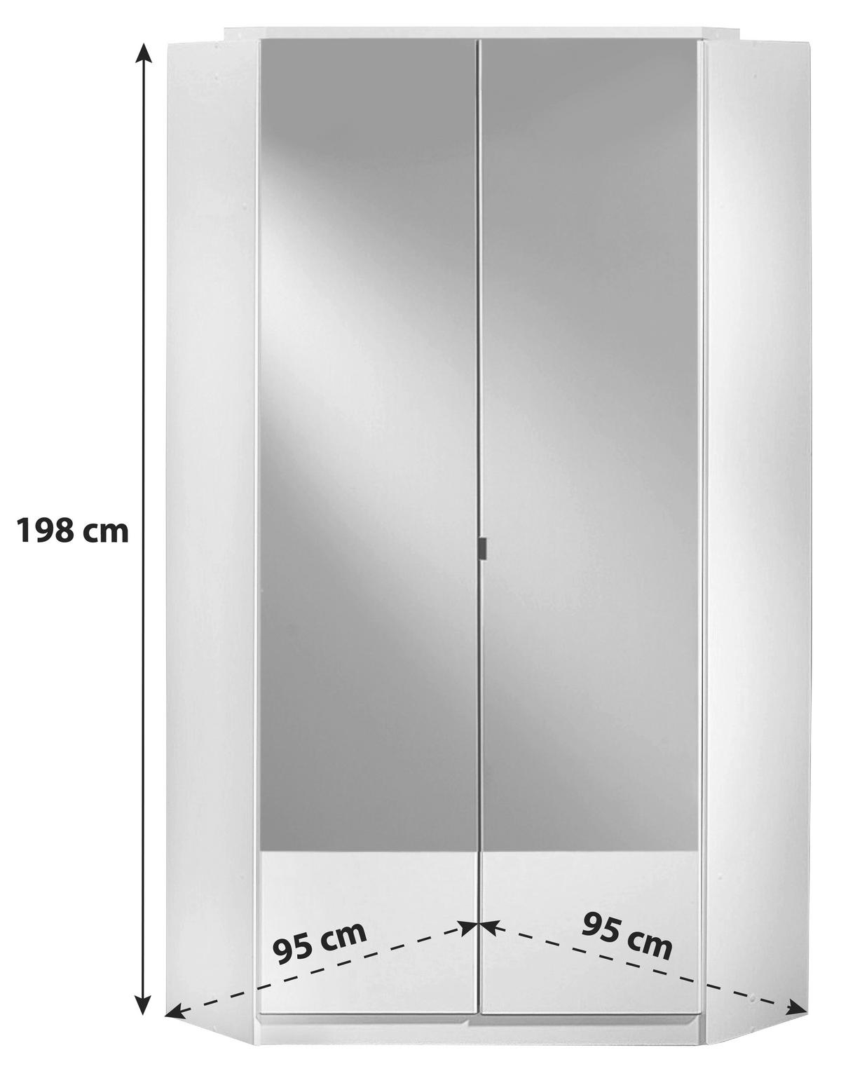 Kutni Ormar Imago - boje hrasta/boje aluminija, Konvencionalno, staklo/drvni materijal (95/199/95cm) - Modern Living