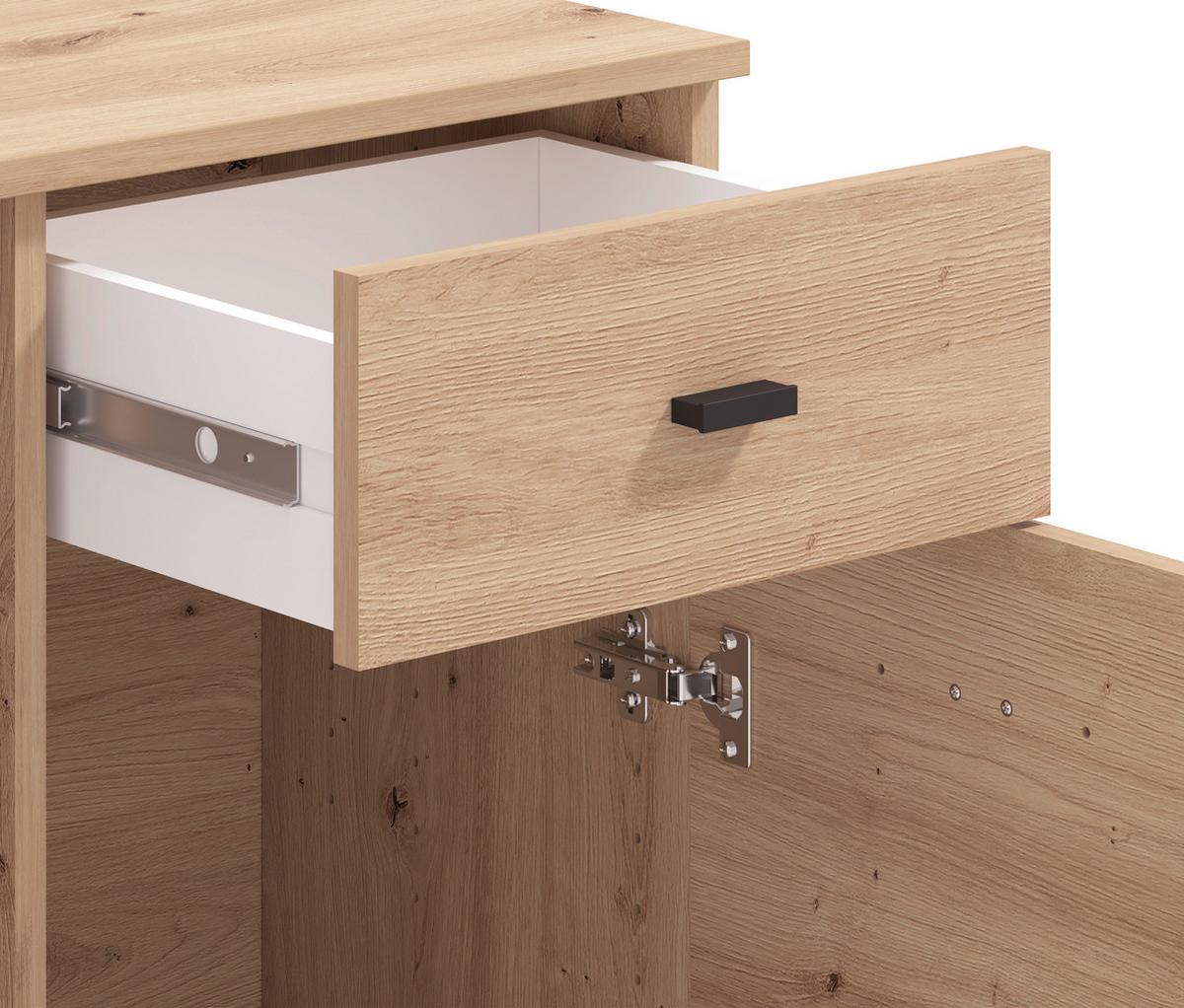 Schranksystem Corby Eiche Artisan - Eiche Artisan/Grau, MODERN, Holzwerkstoff/Kunststoff (77/72,5/35cm) - Mömax