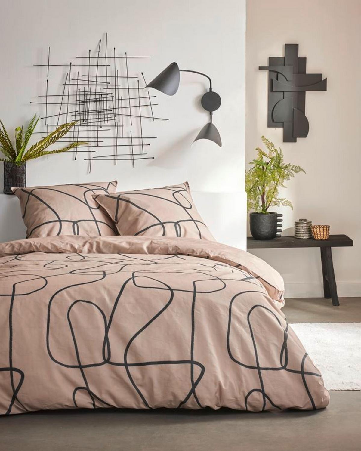 Ágyneműhuzat-garnitúra 3 Részes Sunshine Abstract - barna/fekete, Modern, textil (140/200cm)