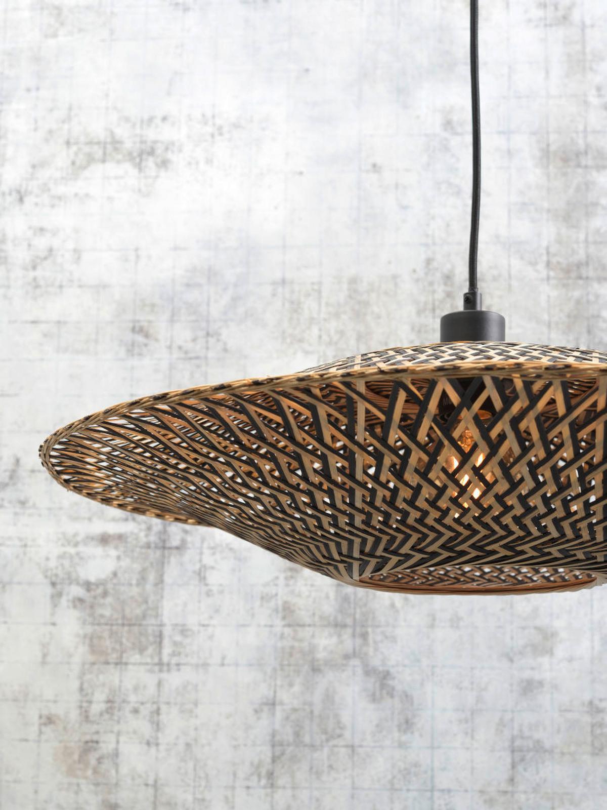 Hängeleuchte Bali in Schwarz/Braun max. 40 Watt - Hellbraun/Schwarz, Design, Naturmaterialien (44/12cm) - Good & Mojo