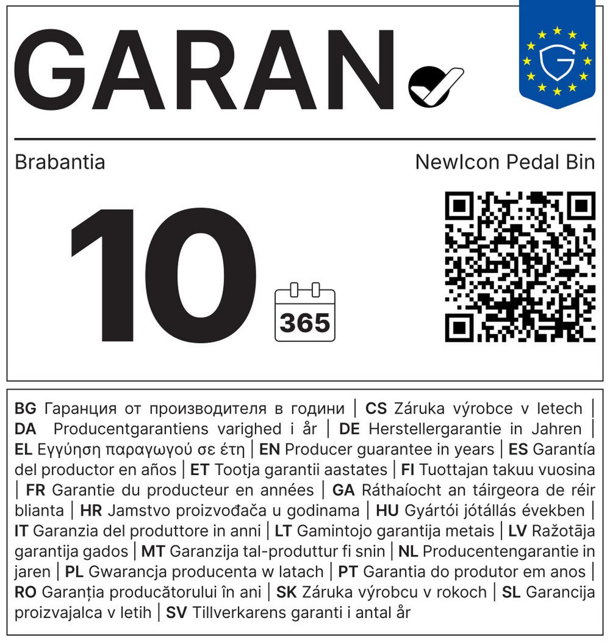 KOSZ NA ŚMIECI Z PEDAŁEM 112126 - biały, Design, tworzywo sztuczne (16,8/26,4/23,5cm) - Brabantia