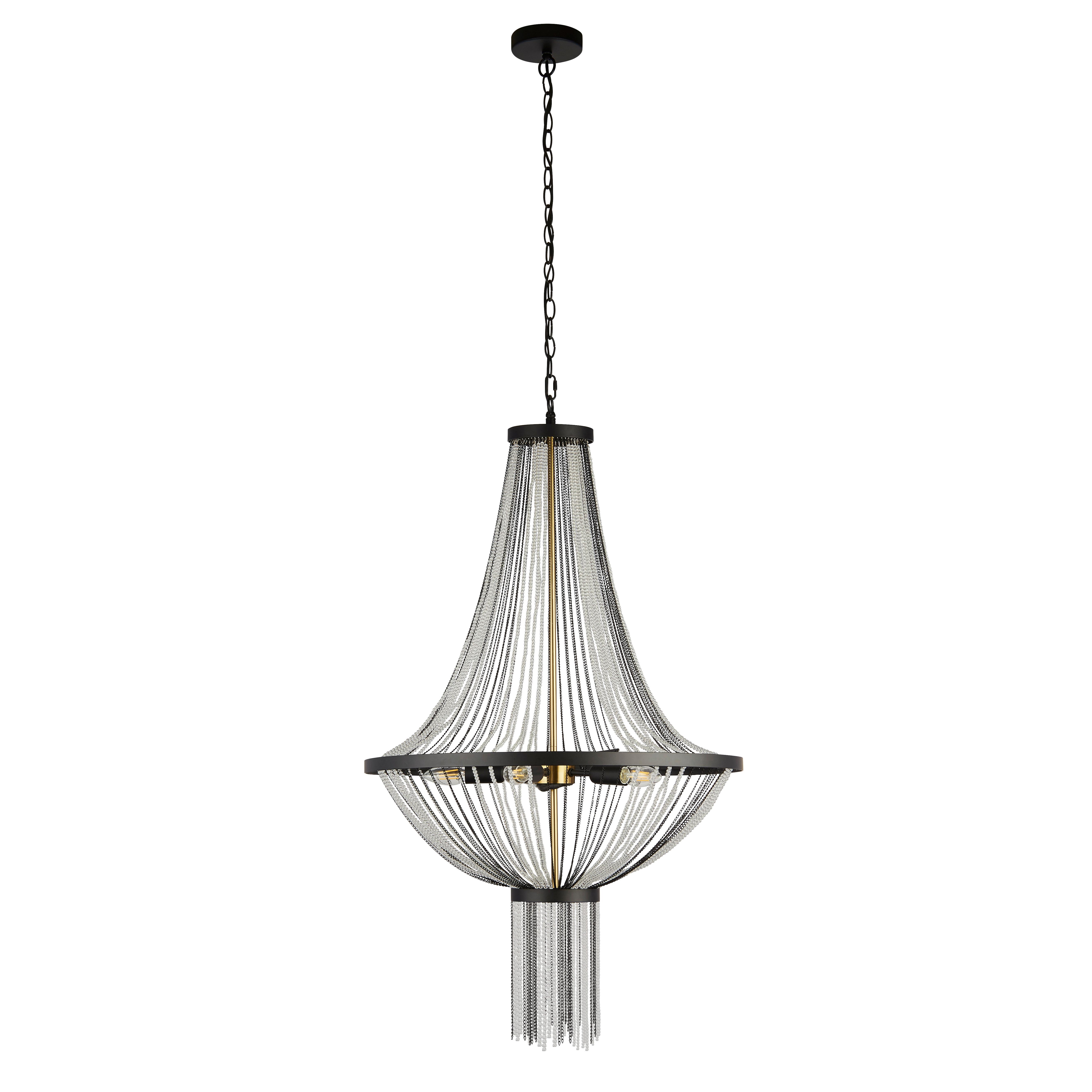 Csillár 86353-5bk Baguette - fekete/sárgarézszínű, Design, műanyag/fém (60/162cm)