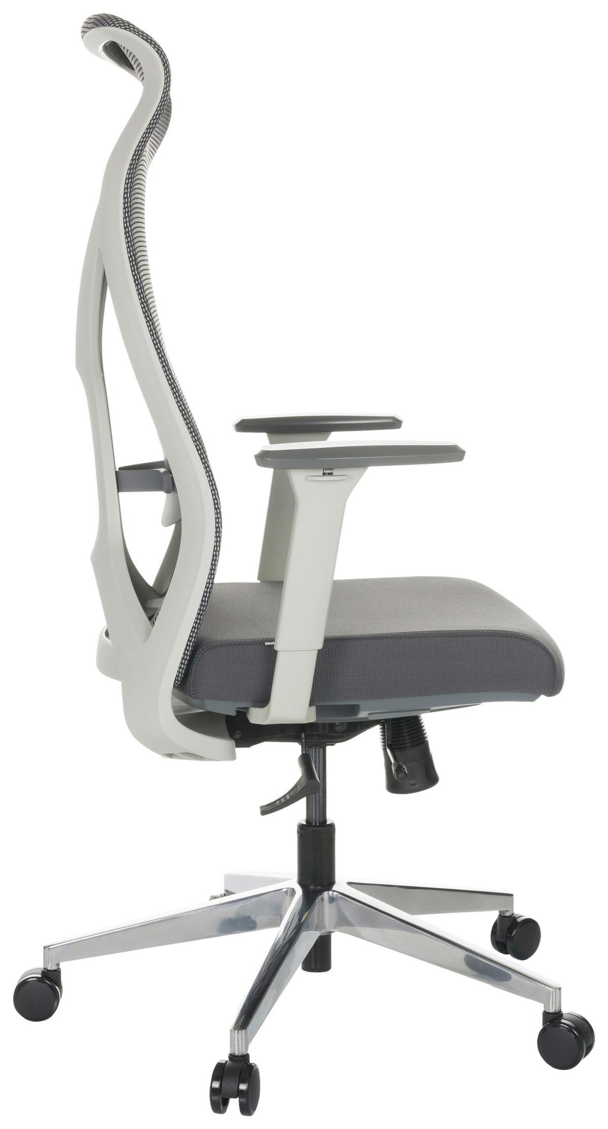Pisarniški Stol Azurro W, Siva - srebrne barve/črna, Basics, kovina/umetna masa (69/119-128/60cm) - MID.YOU