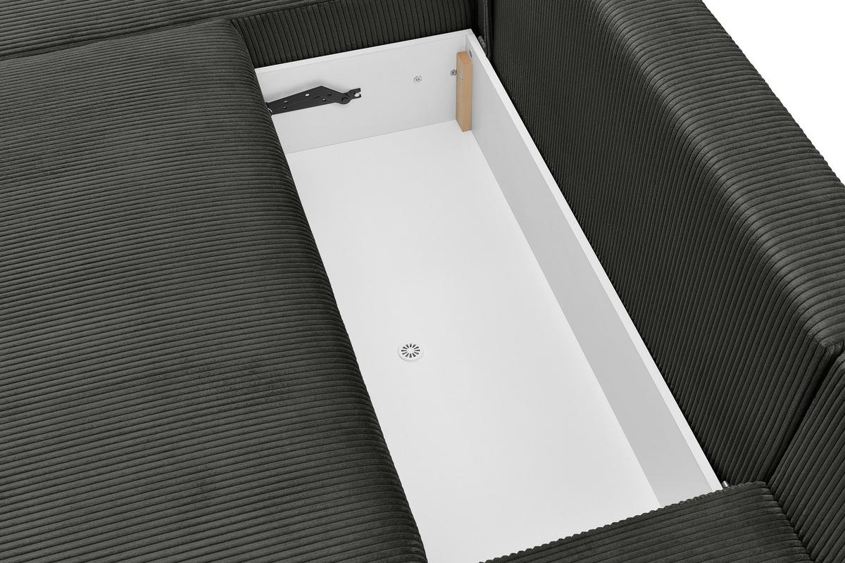 Coltar Kim - negru, Modern, lemn (146/313/160cm) - Modern Living